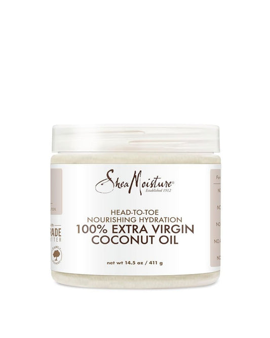 SheaMoisture  Hidratación nutritiva 100% Aceite de coco virgen extra suaviza y restaura el cabello y la piel, 14.5 oz