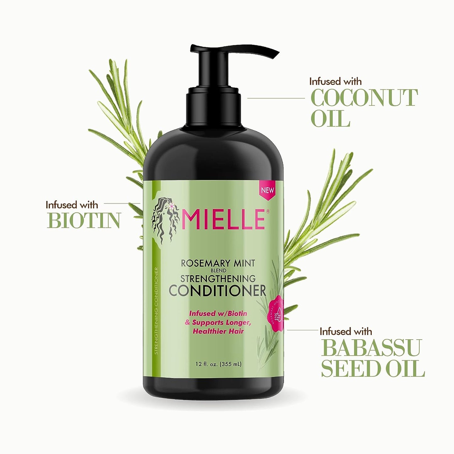 Acondicionador Mielle Organics - Potencializador de crecimiento menta y romero