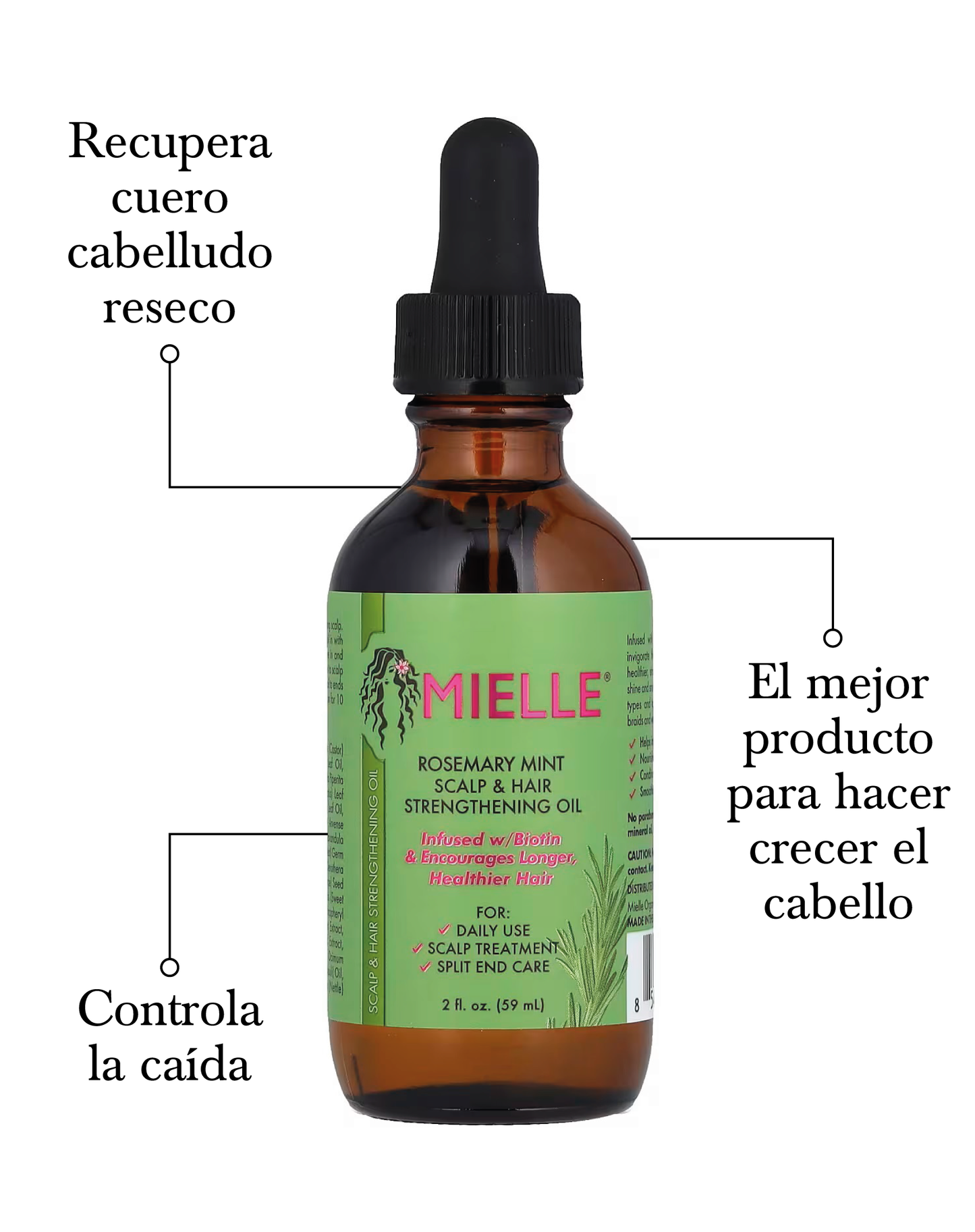 PRE VENTA (compra y recibe a partir del 05 de Abril) Mielle Organics Aceite potencializador de crecimiento - Romero y Menta
