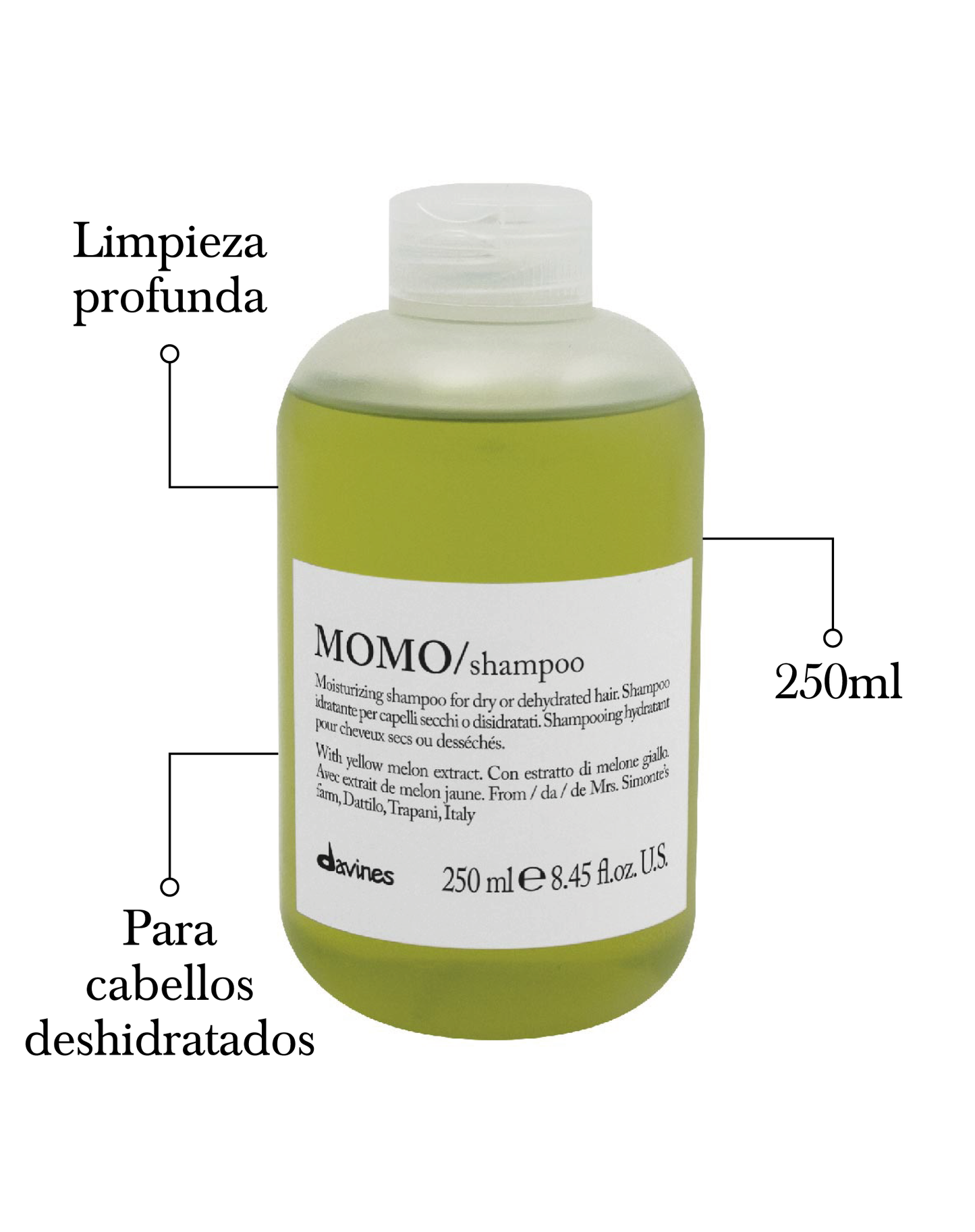 Shampoo MOMO Para cabellos deshidratados 250ml