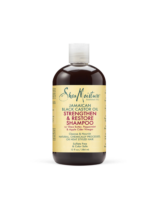 Shampoo fortalecedor y reparador de cabellos tratados quimicamnete con aceite de ricino negro jamaiquino Shea Moisture