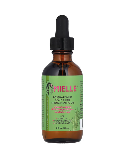 Mielle Organics - Aceite capilar de romero y menta - Aceite fortalecedor de biotina para el cuidado del cabello