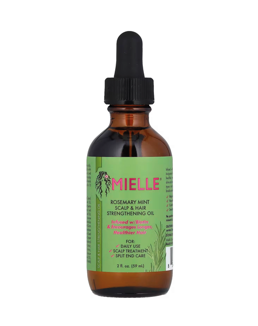 Mielle Organics - Aceite capilar de romero y menta - Aceite fortalecedor de biotina para el cuidado del cabello
