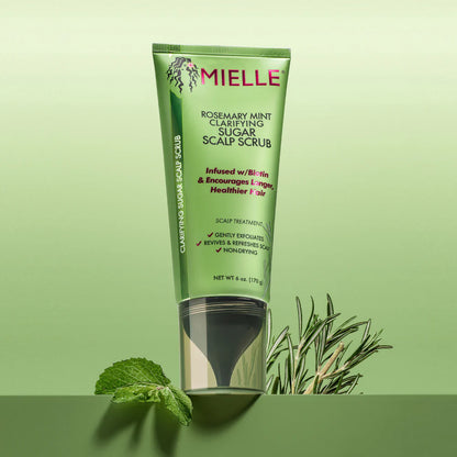 Exfoliante para cuero cabelludo con menta y romero Mielle Organics